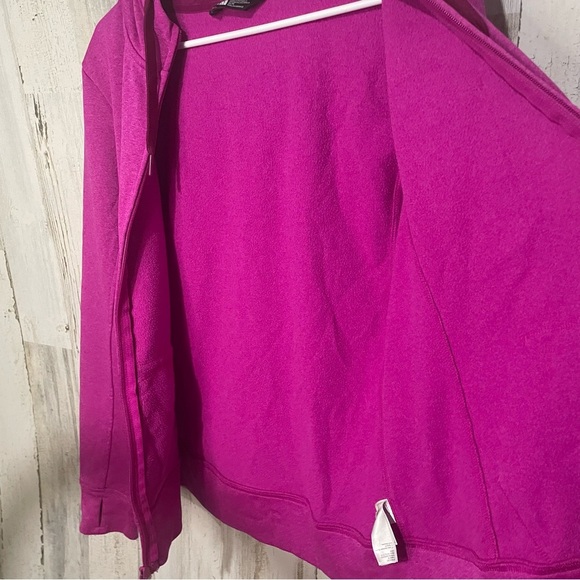 The North Face Vertical Spellout Logo Full Zip Hoodie Fuchsia Pink Purple size M - Picture 5 of 9